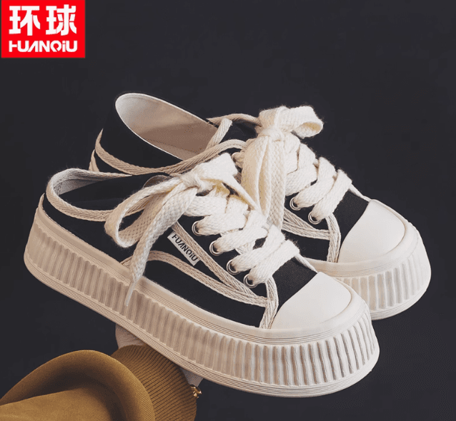 夏季新款一脚蹬半拖鞋厚底百搭板鞋