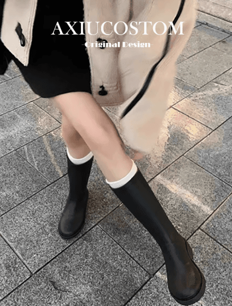 小香風長筒靴防滑防水